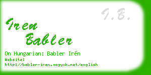 iren babler business card